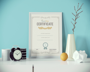 certificate mockup for Sound and Healing Therapy