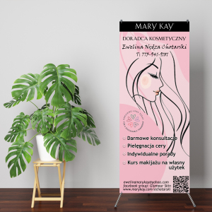 roll up banner for Mary Kay cosmetic store