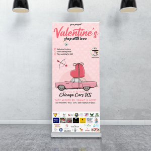 Roll-up banner for Valentines day